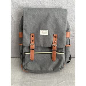 Modoker Laptop Backpack Fashion Bag w/ USB Charging Gray Excellent Condition